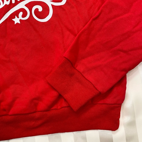 Patpat Women Christmas Letters Print Long-sleeve Casual Red Sweatshirt / Top - Picture 8 of 8